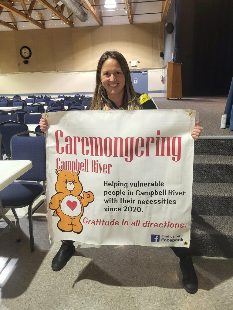Tara with banner